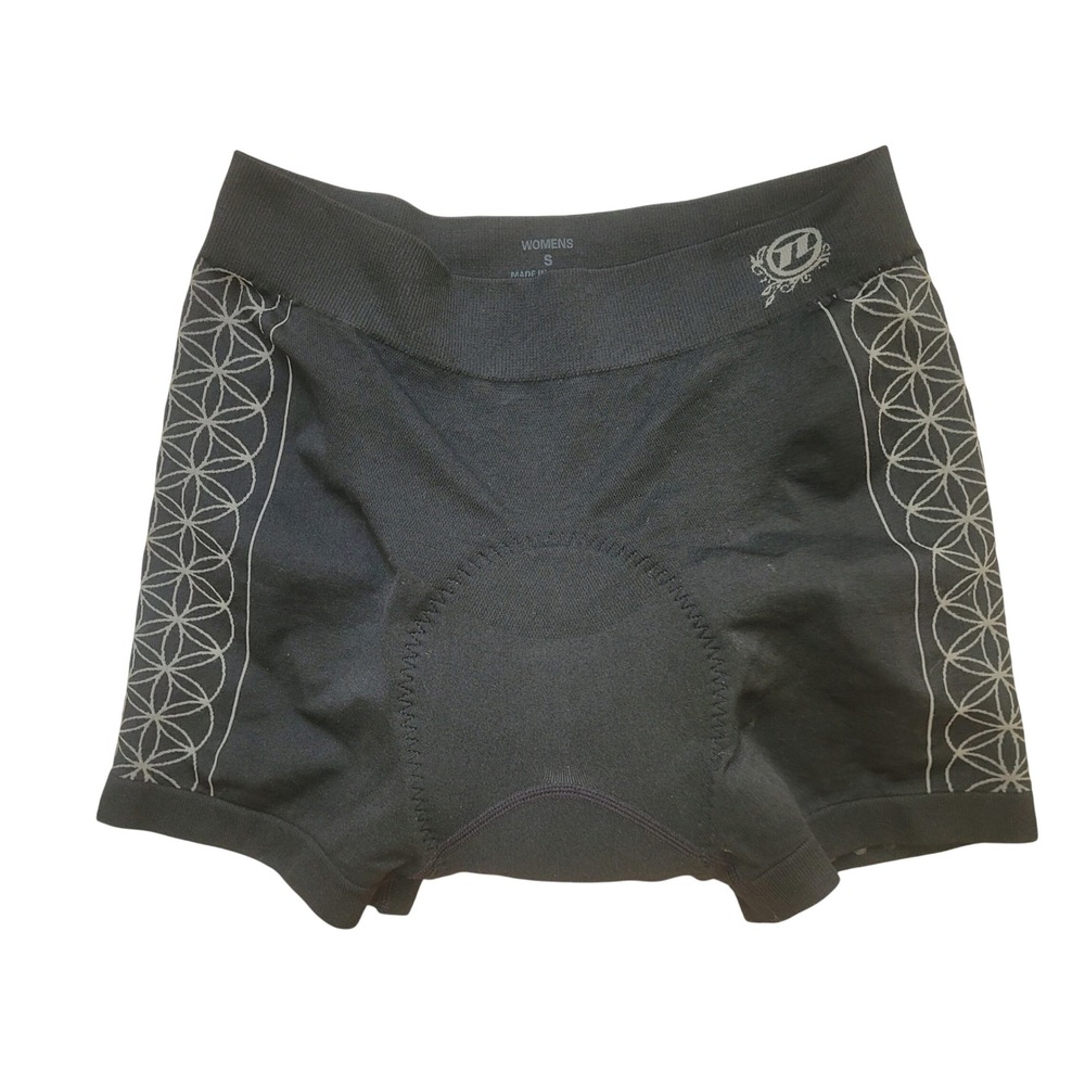 Novara Womens Black Padded Cycling Bike Shorts Geometric Small